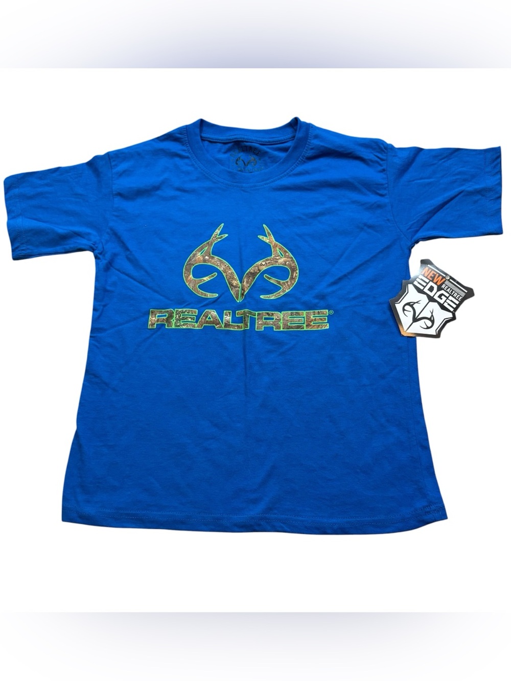 Brand new with Tags Boys RealTree‎ Brand Blue Logo T-Shirt Size Small 6-7